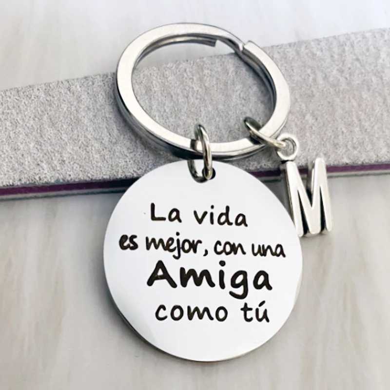 

Spanish Amiga Keychain Best Friend Gift, Friendship Keychain, Birthday Gift