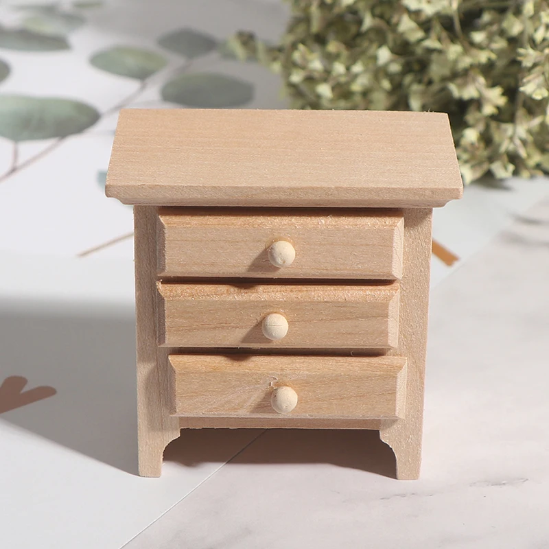 

Hot sale 1/12 Dollhouse Miniature Wood Bedside Cabinet Model Furniture AccessoriesDIY Toys for Baby