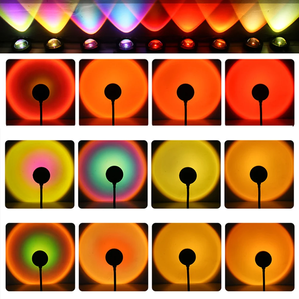 Проекционная Радужная светодиодсветодиодный лампа с USB-портом и закатом