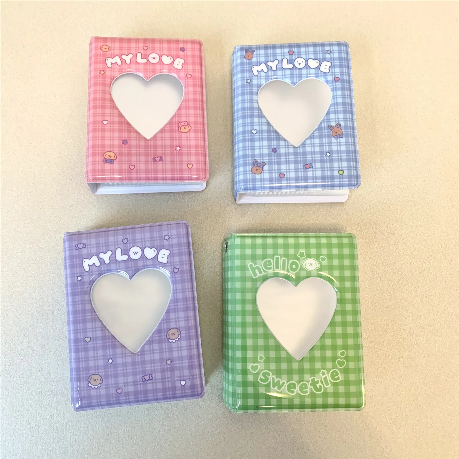 

ins Cute Dog Rabbit Plaid Photocard Binder Kpop Idol Photo Collect Book 40Pocket 3inch Album for Polaroid instax