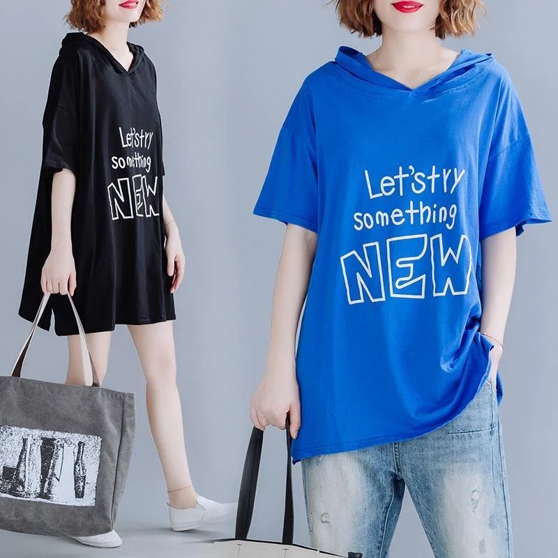 2022 Summer New Fashion 50% Cotton T Shirt Woman Short Sleeve Hoodie T-shirt Woman Korean Style Plus Size Shirt Women Shirts Top
