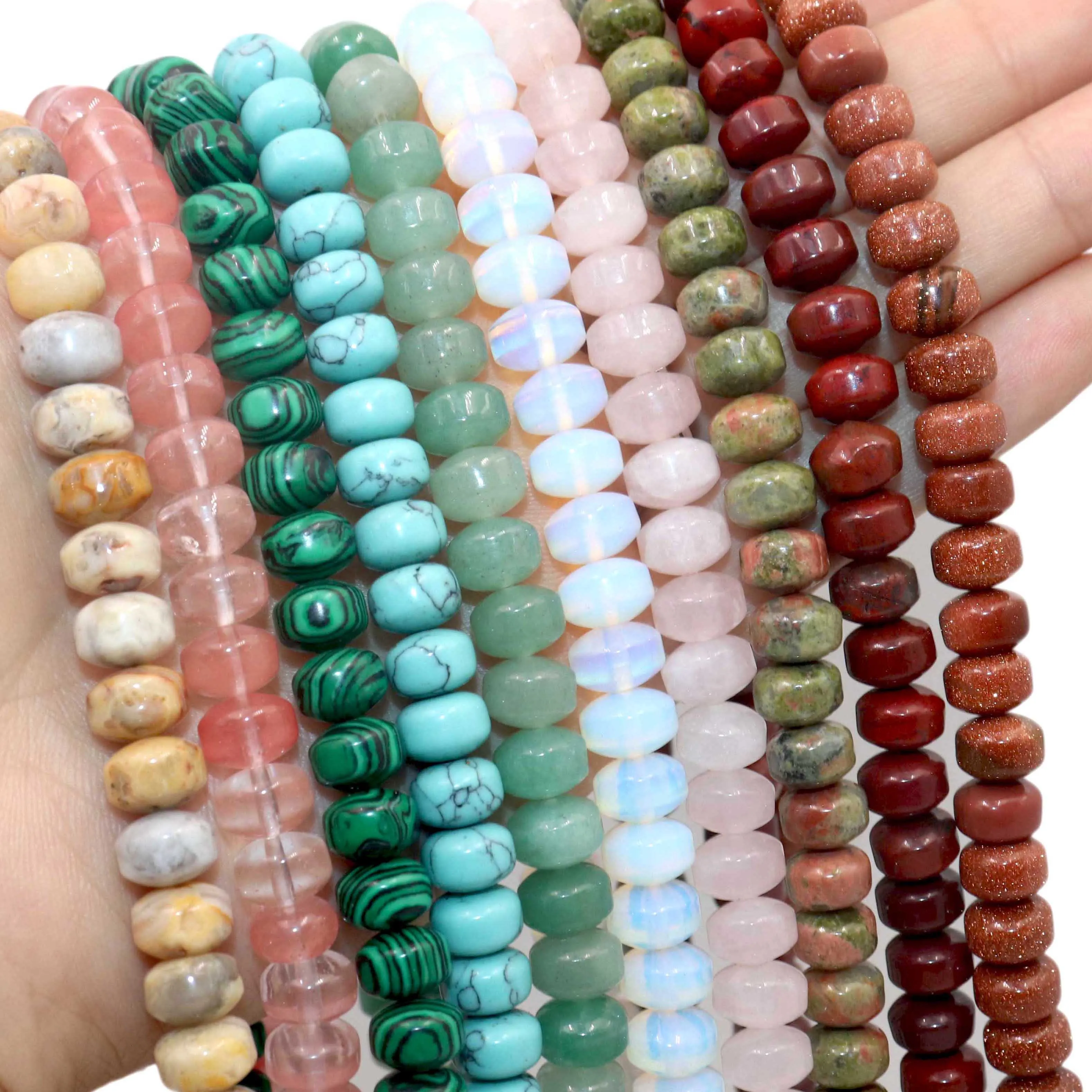

Wheel Shape Clips Natural Stone Tiger Eye Agates Spacer Loose Beads DIY For Jewelry Making Bracelet Necklace Accessories