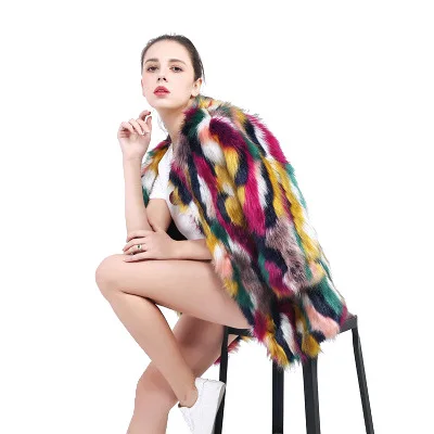 2023 Autumn Winter New Soft Coat Women's Thick and Warm Faux Fur Fox Fur Fashion Elegant Long Camouflage Coat Free Shipping