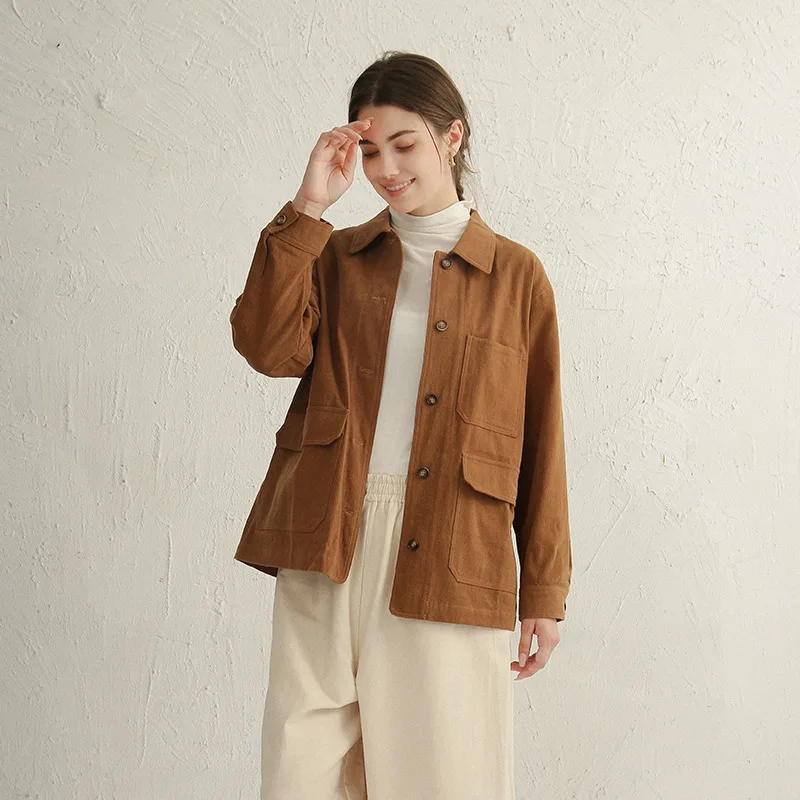 Куртка-бомбер женская с длинным рукавом 100% хлопок