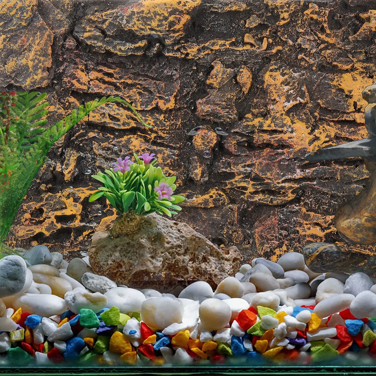 Танк для рептилий 3D фон танк каменная доска рептилии декоративный аквариум змея