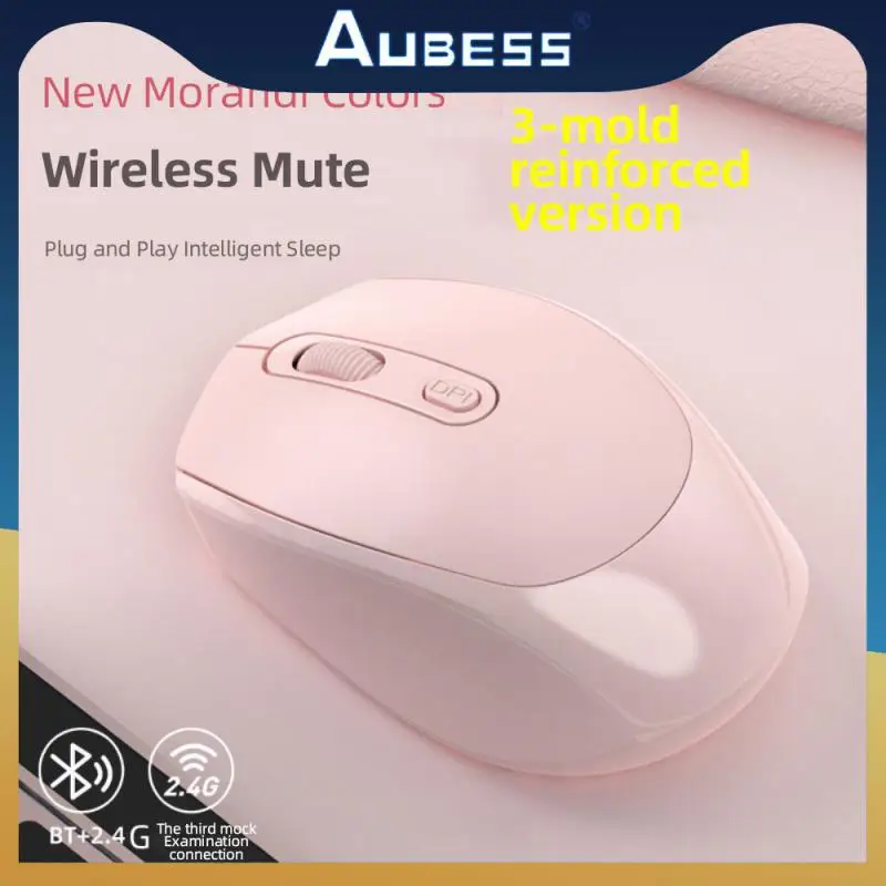 

4 Keys Mute Gamer 4 Buttons Mouse For Computer Anti-skid Silent Wireless Mouse Morandi Office Mouse 500mah Comfortable