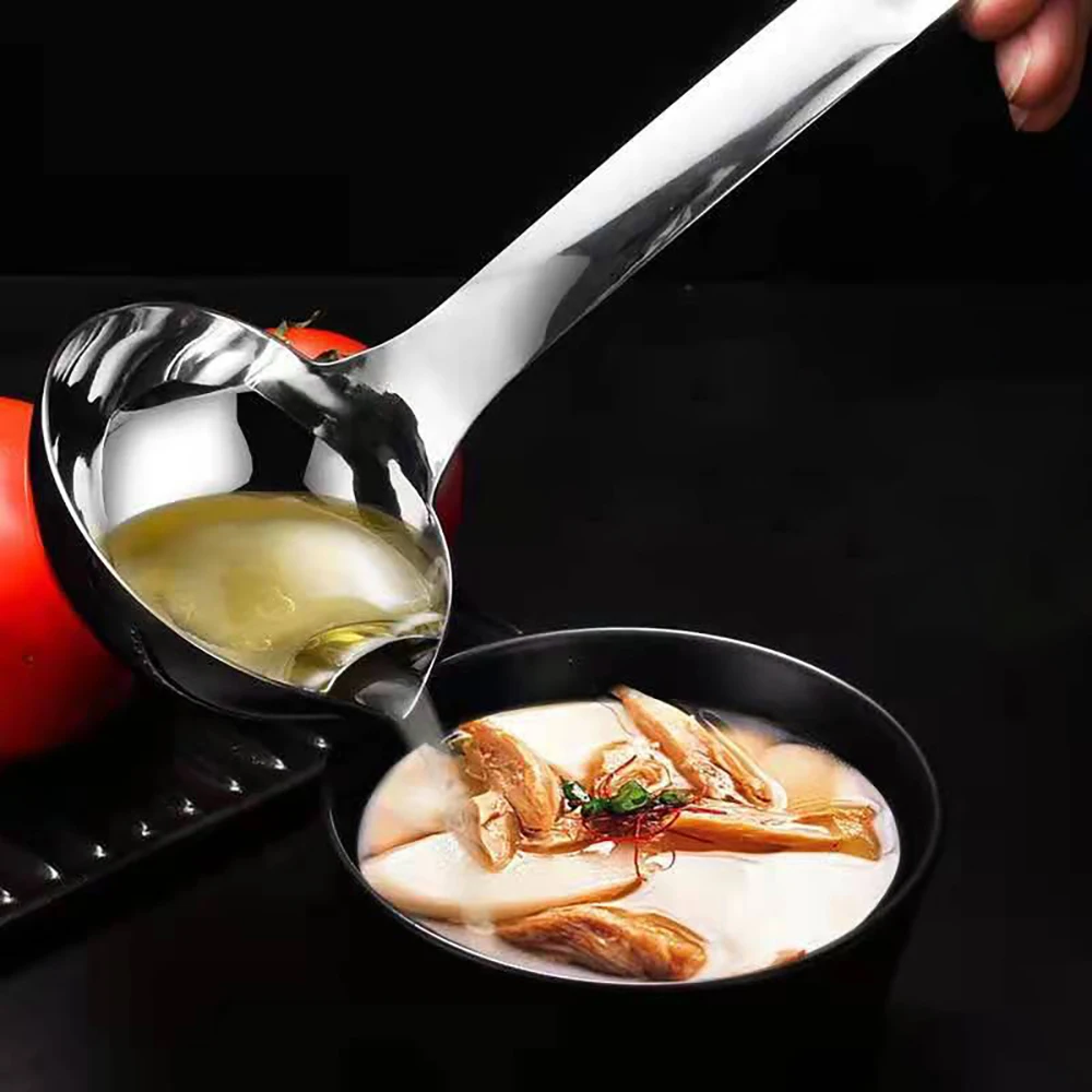 

Stainless Steel Colander Spoon Soup Colander Kitchen Soup Gravy Oil Soup Fat Separator Ladles Skimmer Spoon Cooking Utensils