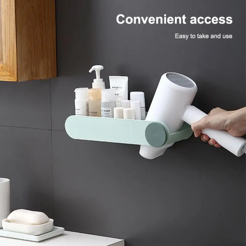 

Hair Dryer Holder Blower Organizer Adhesive Wall Mounted Nail Free No Drilling ABS Spiral Stand Bathroom Cosmetic Storage Rack