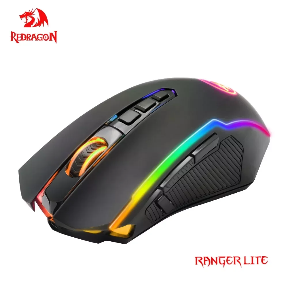 

Redragon RANGER LITE M910-KS RGB USB 2.4G Wireless Gaming Mouse 8000 DPI 10 buttons Programmable for gamer Mice laptop PC