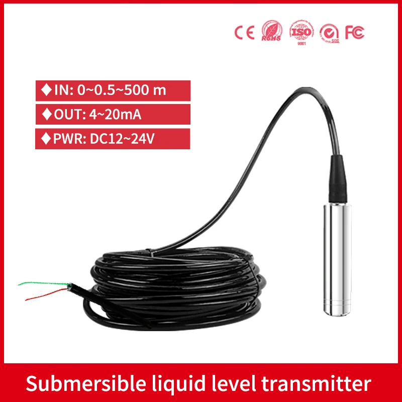

Submersible Liquid Level Sensor Water Tank Pressure Transmitter 4-20mA Hydrostatical Water River Level Transmitter