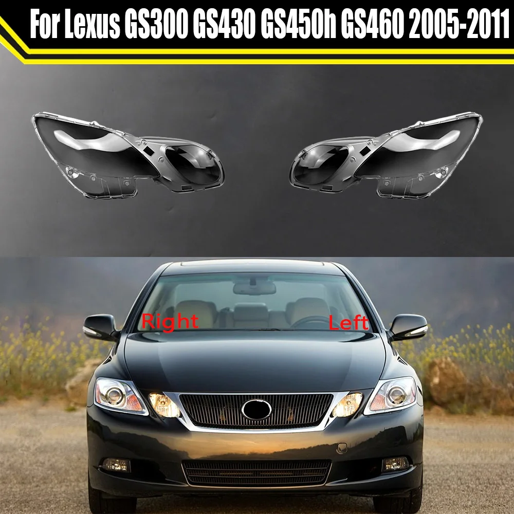 سيارة العلوي غطاء لعدسات النظارة الظل قذيفة شفافة السيارات ضوء الإسكان مصباح قبعات ل لكزس GS300 GS430 GS450h GS460 2005 ~ 2011