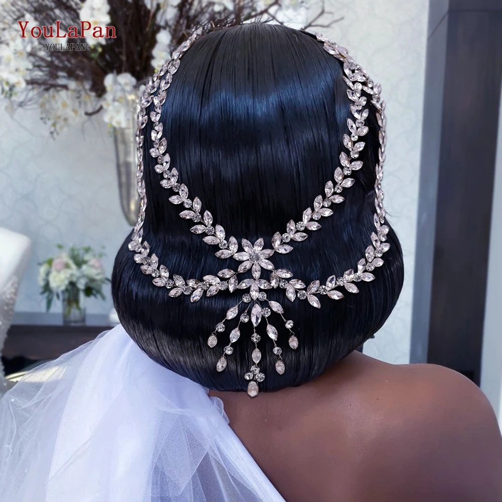 

TOPQUEEN HP469 Forehead Bridal Headband with Combs Wedding Hair Accessories Rhinestone Brides Hair Ornaments Woman Headdress