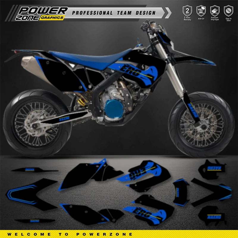 PowerZone пользовательские графические фоны для команды набор наклеек HUSABERG 2009-2012 FE390