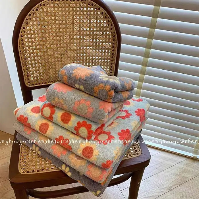 

Retro thickened bath towel towel absorbent quick-drying hairless face towel adult bath towel solid color soft bath towel