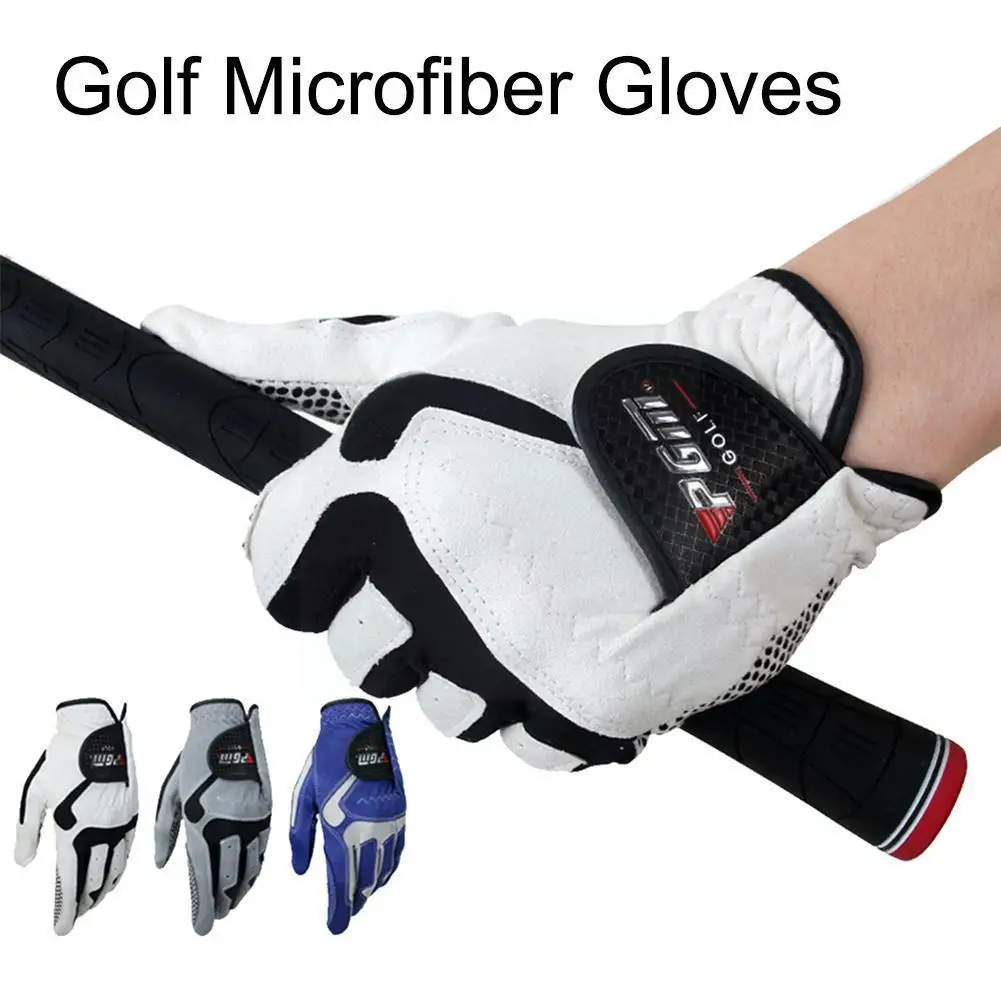

1 Pcs Men's Golf Glove Micro Fiber Soft Left Right Hand Breathable Rh Golf Non Slip Gloves Particles Anti-skidding Lh M4d7
