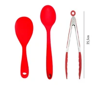 game 3 piece spoon of 2722 and 25cm red tweezers unyhome