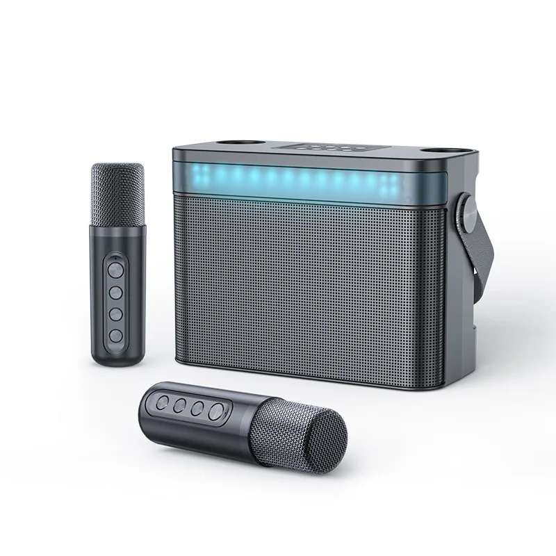 100W Wireless Portable Microphone Live K-song Artifact Karaoke Singing U-band Bluetooth KTV Speaker RGB Audio Subwoofer Boombox