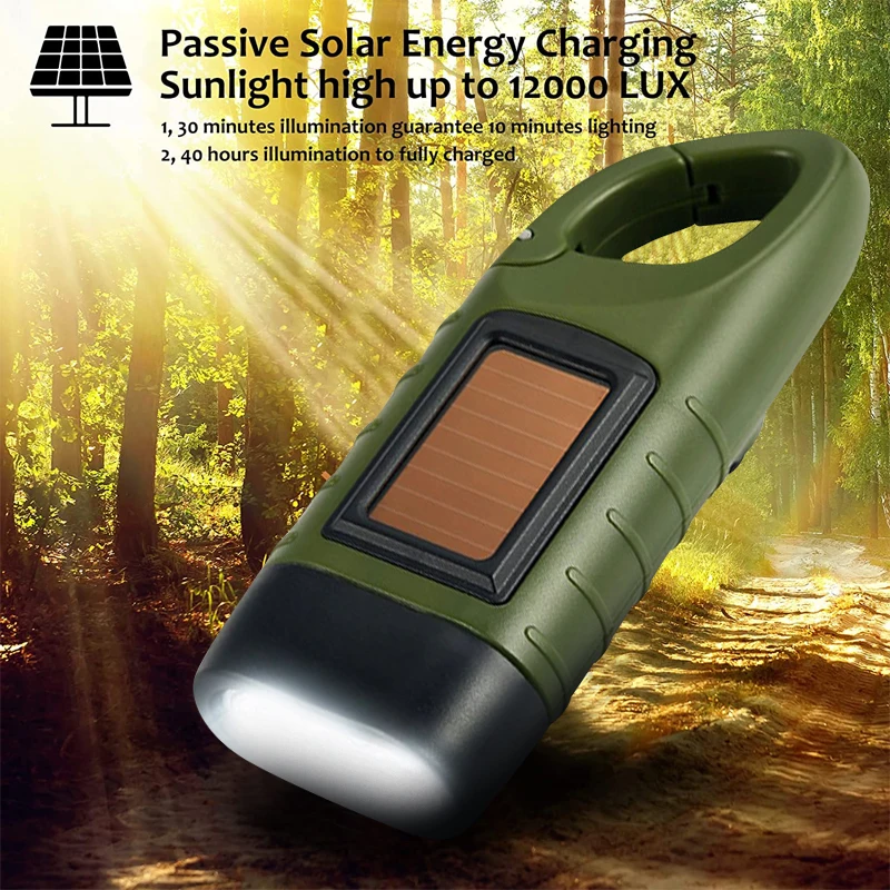 

Портативный светодиодный фонарик на солнечной батарее светильник, профессиональный ручной Динамо-светильник для палатки, уличный фонарь д...