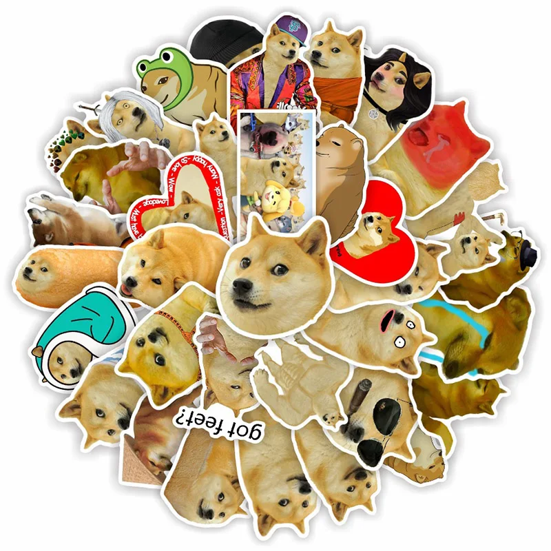 10/30/50pcs/pack Funny Dog Meme Graffiti Stickers Flakes Decals DIY Skateboard Luggage Laptop Joke Sticker for Kids Toy - купить по