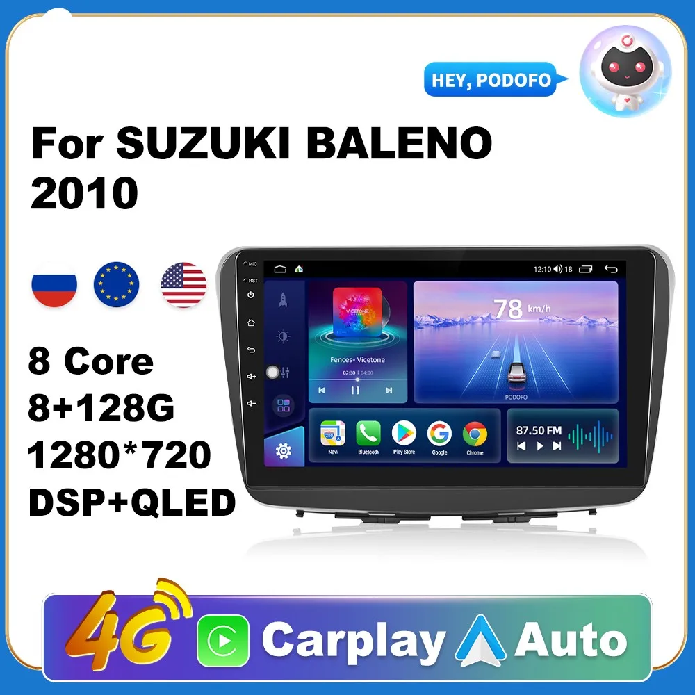 

2 Din Car Android CarPlay Radio Multimedia Player For SUZUKI BALENO 2010 2 Din Autoradio Video AI Voice GPS Navi 4G WiFi