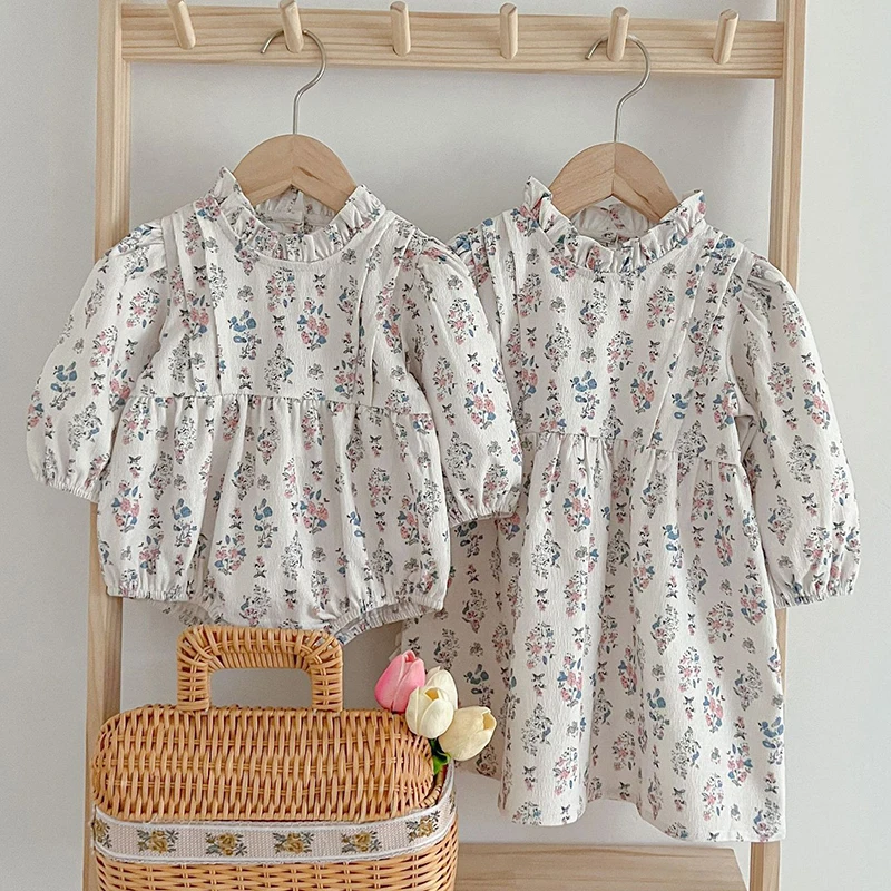 

Детское платье с длинным рукавом, с цветочным принтом