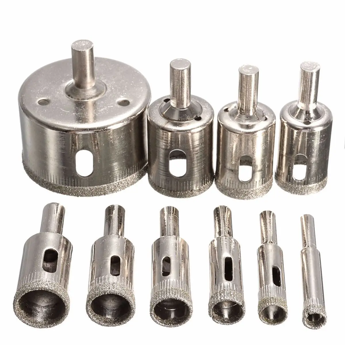 

7/10pcs Diamond Coated Hss Drill Bit Set Tile Marble Glass Ceramic Hole Saw Drilling Bits For Power Tools 6mm-30mm