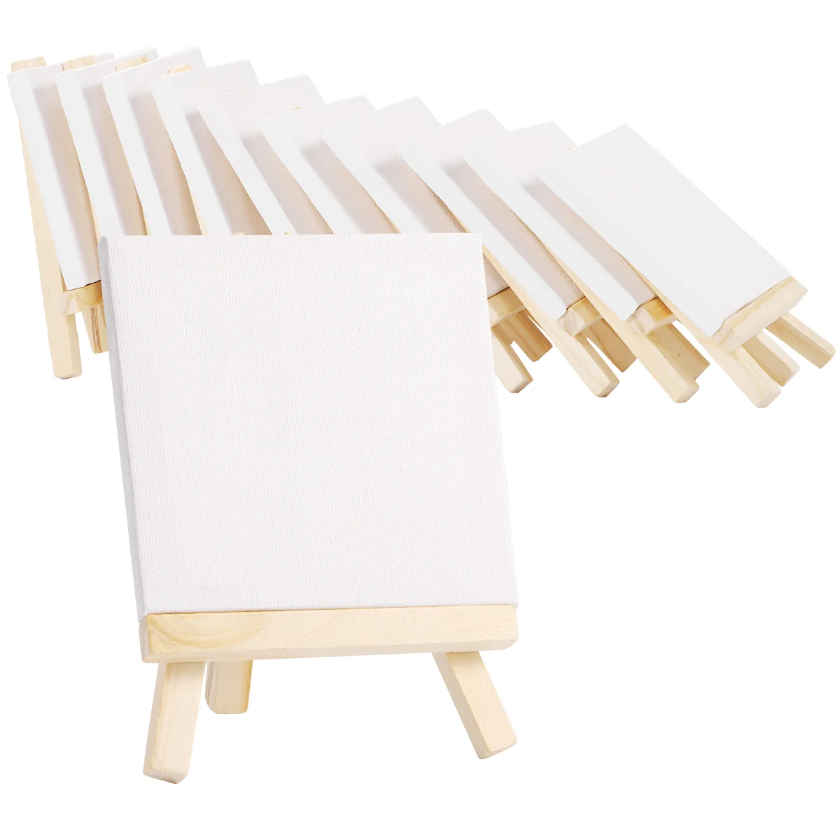 

Easel Canvas Painting Stand Mini Woodenset Canvases Display Forholder Picture Blank Stretched 4X4Natural Panels Wood Tabletop