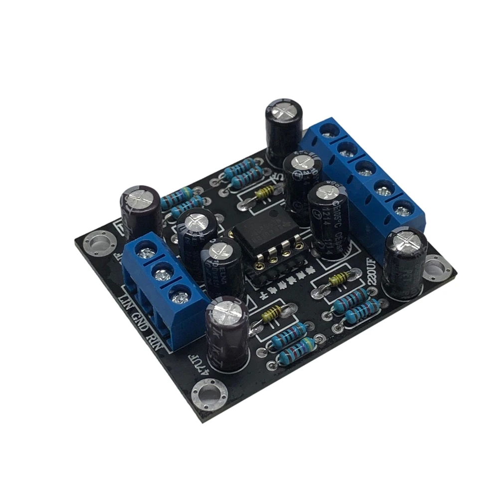 

Single Power Supply Dual-Channel Preamplifier Capacitor Module, NE5532 Finished Amplifier Board for Car Use