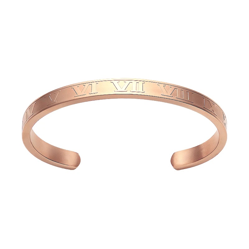 Женские дизайнерские браслеты из нержавеющей стали с римскими цифрами, открытые браслеты, Свадебные Элегантные винтажные повседневные деловые браслеты в подарок