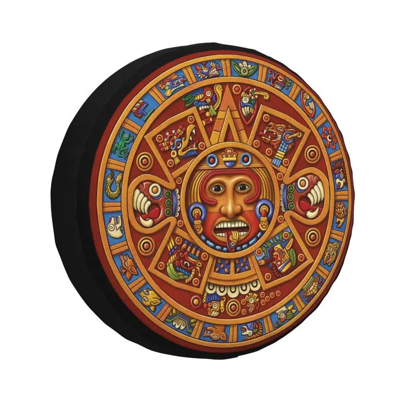 

Mexico Aztec Calendar Spare Tire Cover for Suzuki Mitsubish SUV RV Trailer Car Wheel Protectors Accessories 14" 15" 16" 17" Inch