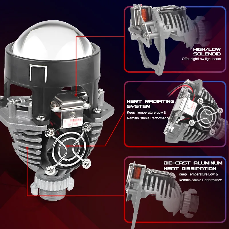 2 5-дюймовые двухсветодиодные линзы для проектора светодиодные фар H7 H4 9005 9006