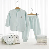 cardigan suit spring and autumn baby split thermal underwear autumn and winter bottoming clothes newborn pajamas