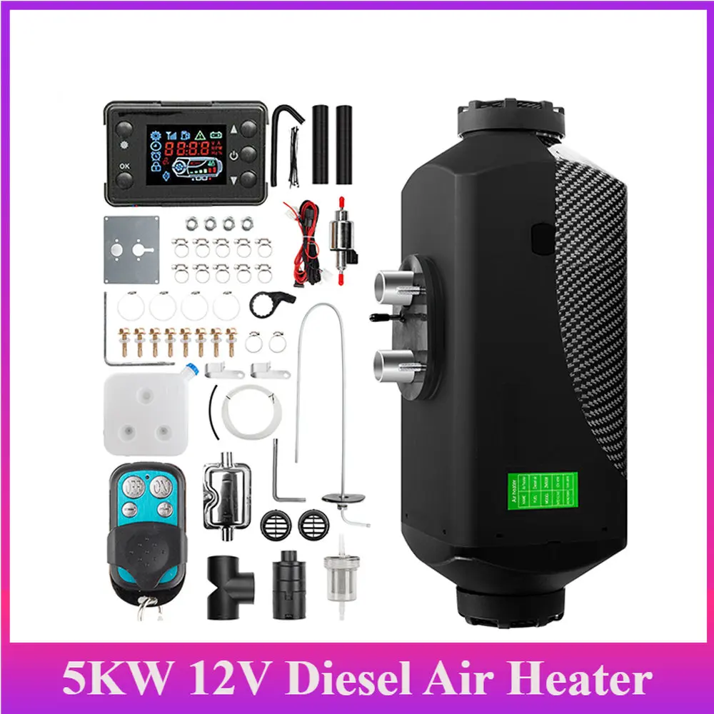 

5KW 12V Diesel Air Heater 10L Tank w LCD Remote Control Thermostat Caravan Diesel Car Heater Motorhome RV 12V for Truck Bus