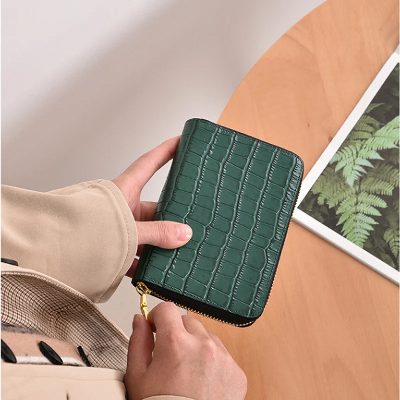 

Multi slot crocodile skin women's organ card bag wallet business card card sleeve large capacity driver's license card bag