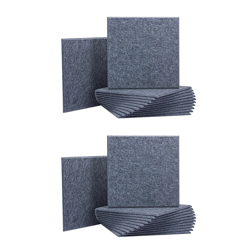 

24 Pcs Acoustic Absorption Panels,Beveled Ceramic Tiles For Sound Insulation,Suitable For Homes And Offices,30X30X0.9Cm