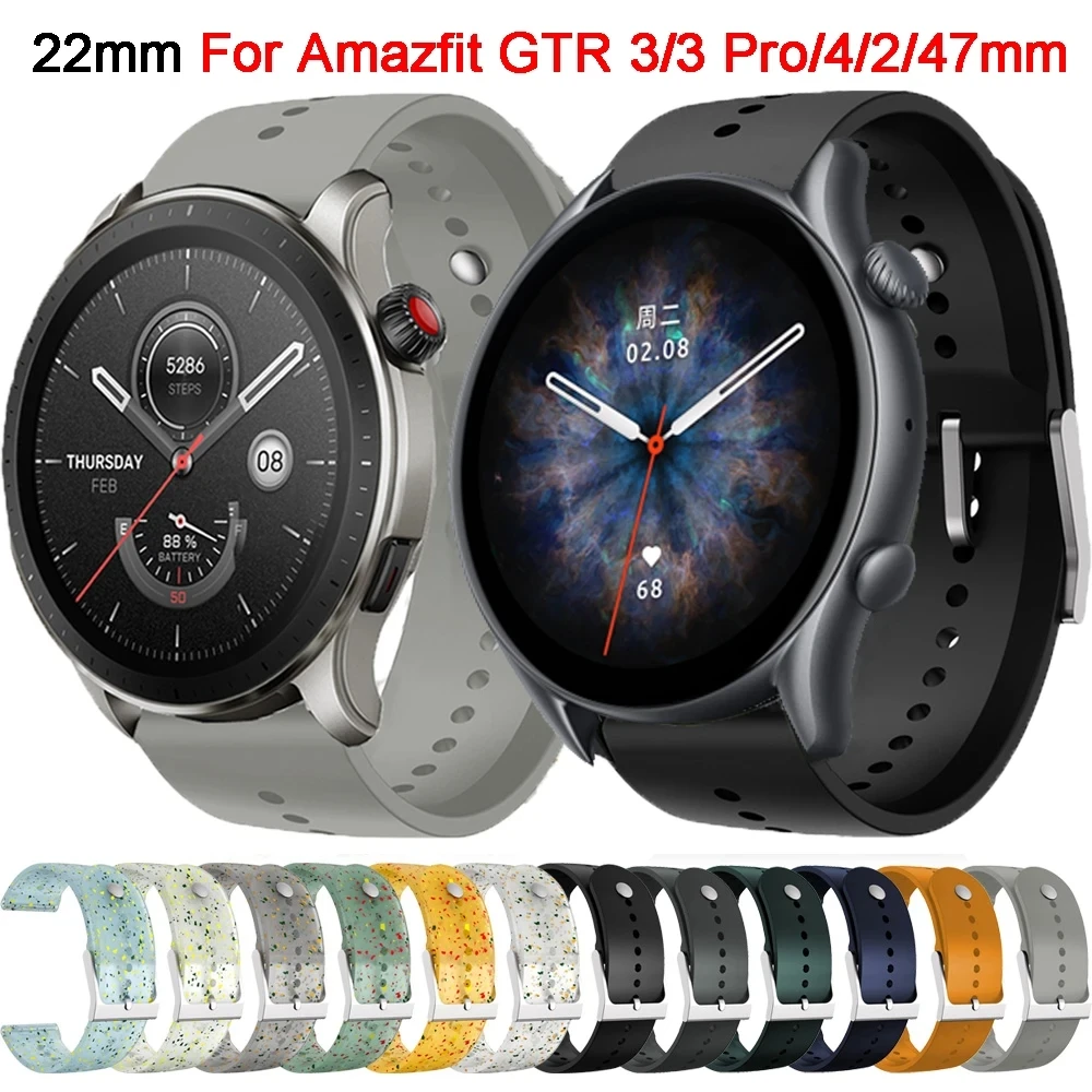 Ремешок силиконовый для часов Amazfit Cheetah Round/Pro 22 мм браслет смарт-часов GTR 4/3
