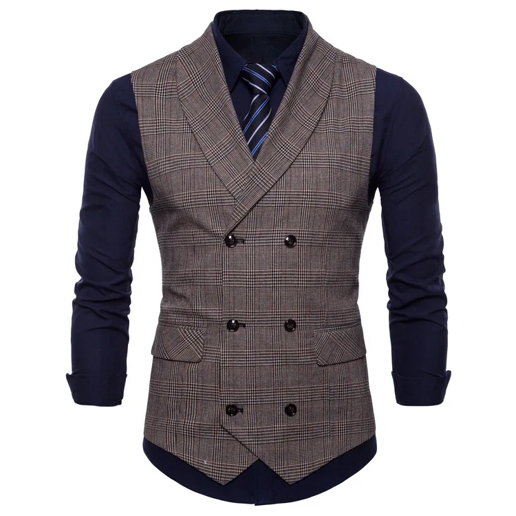 

Suit Vest Men Formal Dress Vests Colete Masculino Herringbone Gilet Fitness Sleeveless Jacket Business Waistcoat