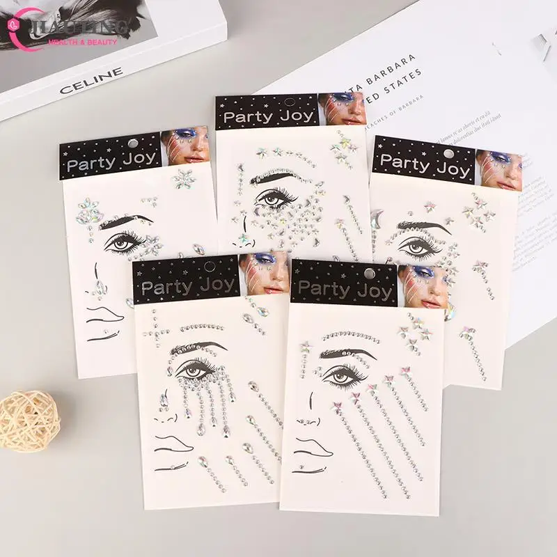 

Face Drill Tattoo Glitter Face Jewelry Sticker Diamond Makeup Art Eyeliner Temporary Tattoo Party Makeup Tools Eye Rhinestones