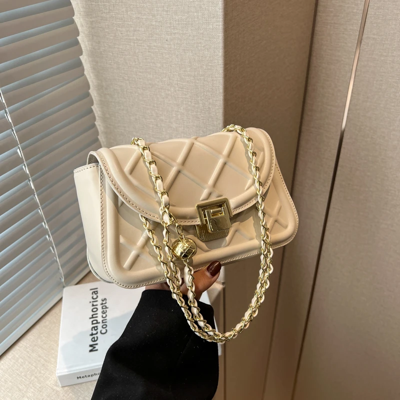 

Fashion Small Leather Flap Shoulder Bags for Women Designer Chain Crossbody Bag 2023 Hit Trend Female Branded Purse and Handbags