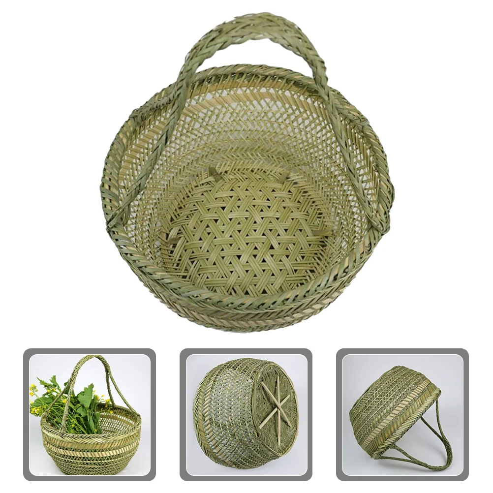 

Hand Woven Storage Basket Fruit Basket Vegetable Storage Basket Egg Basket with Handle