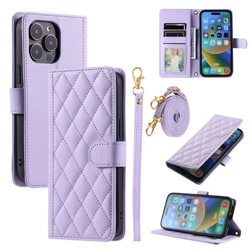 Фото Кожаный чехол-бумажник в клетку для Realme 5 5S 5i 6i 6 7 8 9 9i 10 11 Pro Plus 4G 5G C12Y C25Y C30 C31 C35 с отделениями для карт №5