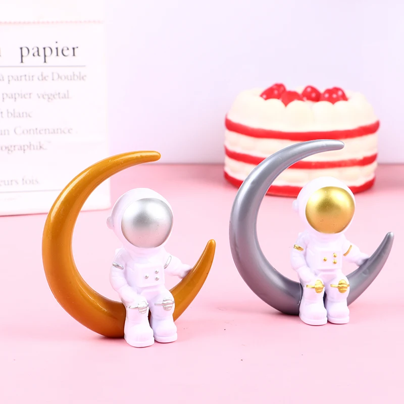 

1 шт. украшение для торта в виде космонавта на день рождения, детский пластиковый космический корабль с планетой, подключаемый ко всему торт ...