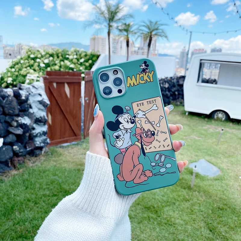 Cute Disney Mickey Phone Cases For iPhone 14 13 12 11 Pro Max  XR X XS MAX 8 7 Plus SE 2020 Anti-fall Cover
