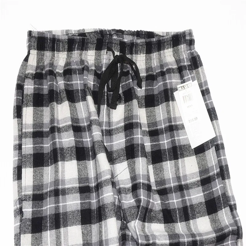 Men's Trousers Cotton Plus Size Home Pants Waist Plaid
