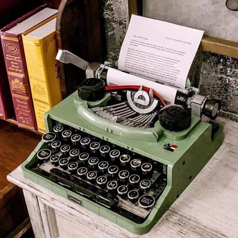 

New MOC 2078pcs Retro Typewriter Building Blocks Keyboard 21327 Set Toys Bricks Writing Machine For Kids High-Tech Ideas Gift