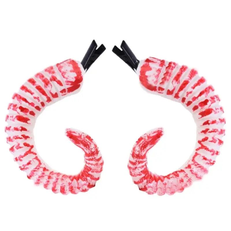 

Halloween Hairclips Red Horn Headpins Resin Headdress Cosplay Costume Barrette for Women Girls Festival Party Hair Accessories