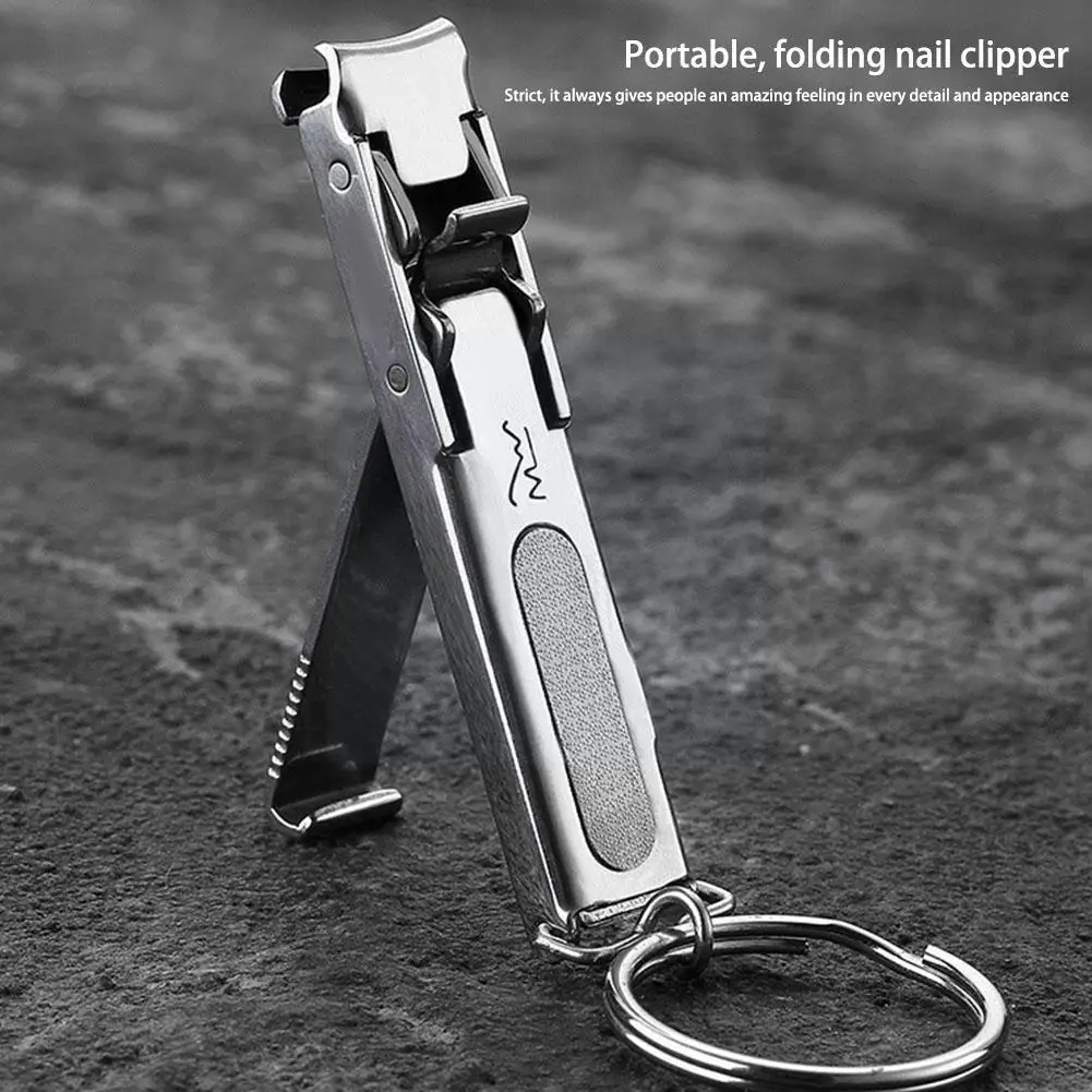 

HEALLOR Steel Folding Nail Clippers With Keychain Nail File Nail Manicure Tools Tool Pedicure Fingernail Art N8O0