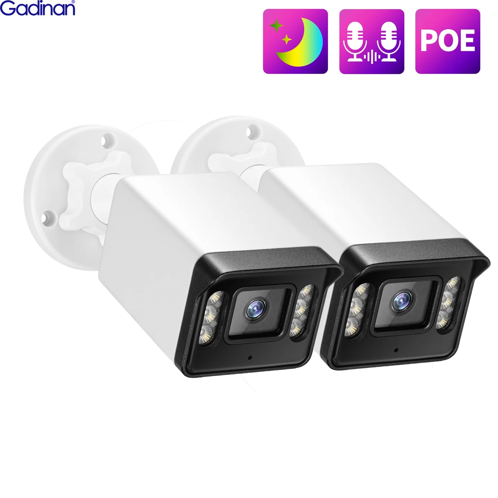 

3 шт., уличные IP-камеры 8 МП с функцией ночного видения