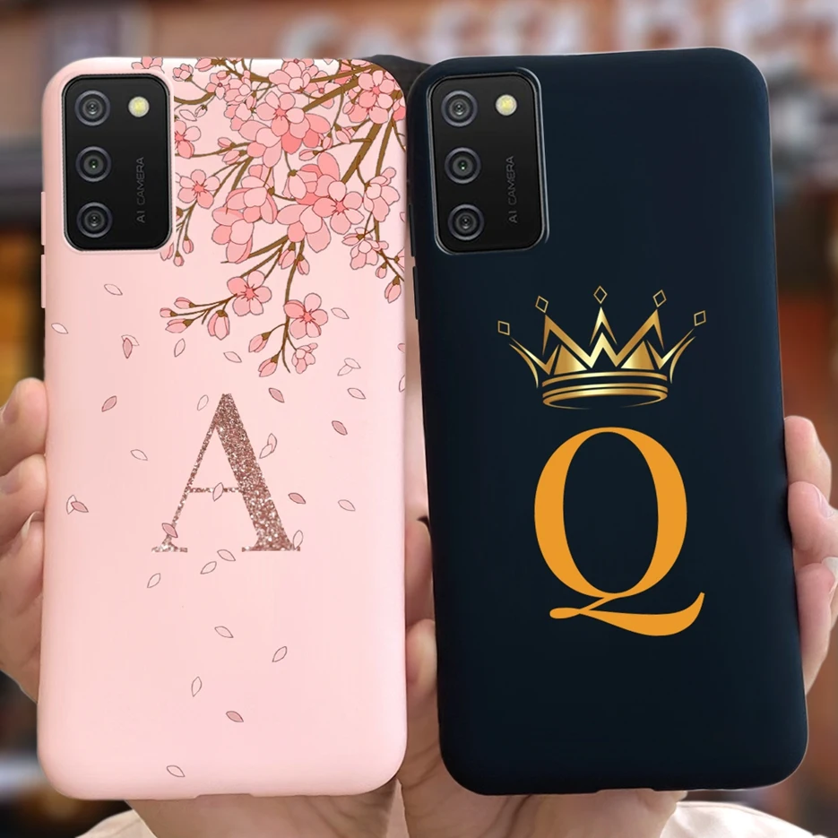 Чехол для Samsung Galaxy A03s, задняя крышка с милыми коронами и буквами для Samsung A03s, A 03 s, GalaxyA03, чехол для телефона, мягкие ТПУ чехлы, Обложка