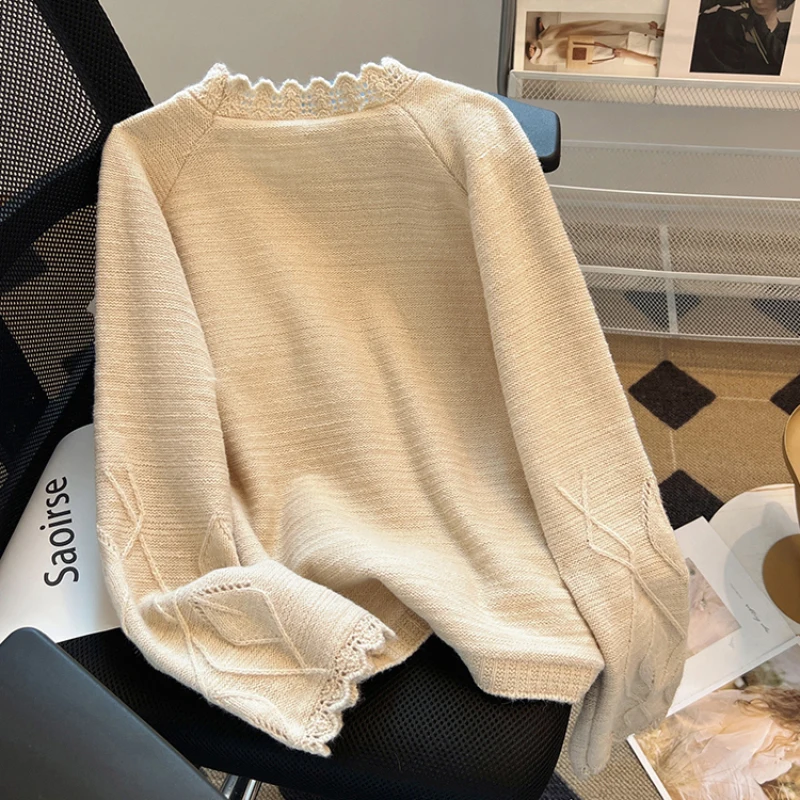 Женский трикотажный свитер с вышивкой Bomon 2000s Y2K